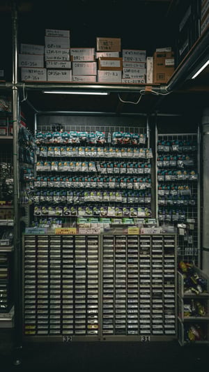 A wall full of DIY stock