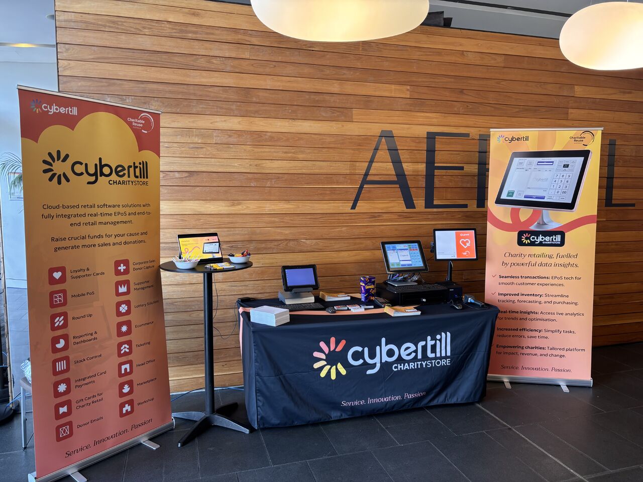 an image of the cybertill stand at the charitable resuse conference